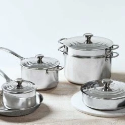 Le Creuset 10 Piece Stainless Steel Cookware Set Le Creuset Cookware Sets