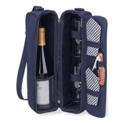 Wine Carry Bags Picnic At Ascot Sunset Deluxe Wine Carrier - Navy