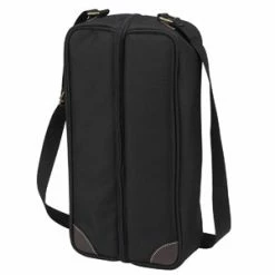 Picnic At Ascot Sunset Deluxe Wine Carrier - Black Wine Carry Bags