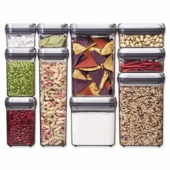 OXO Good Grips 10-Piece Food Storage Pop Container In Stainless Steel Organize With OXO