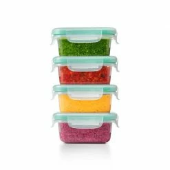 OXO Good Grips Smart Seal Mini Lock Top 8-Piece Container Set In Clear/Green Organize With OXO