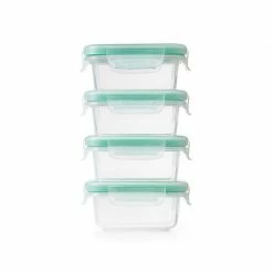 OXO Good Grips Smart Seal Mini Lock Top 8-Piece Container Set In Clear/Green Organize With OXO