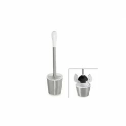 OXO Good Grips Stainless Steel/White Toilet Plunger OXO Shower & Bathroom