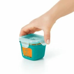 OXO Tot Baby & Toddler OXO Tot 4 Oz. Glass Baby Food Storage Blocks With Silicone Sleeves In Teal (Set Of 4)