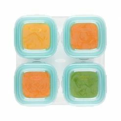 OXO Tot 4 Oz. Glass Baby Food Storage Blocks In Teal (Set Of 4) OXO Tot Baby & Toddler