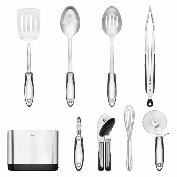 Buy π OXO 9-Piece Stainless Steel Kitchen Utensil Set π 7 OXO 9-Piece Stainless Steel Kitchen Utensil Set