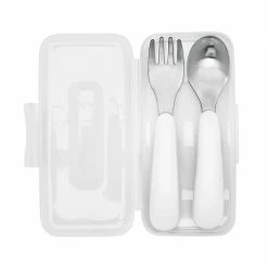 OXO Tot On The Go Fork And Spoon Set With Travel Case In Teal