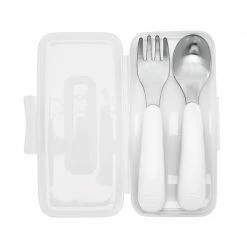 OXO Tot On The Go Fork And Spoon Set With Travel Case In Navy