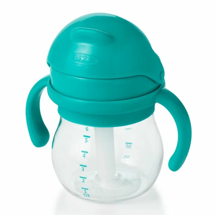 Budget π OXO Tot Transitions 6oz. Straw Cup With Handles In Teal π 3 OXO Tot Transitions 6oz. Straw Cup With Handles In Teal
