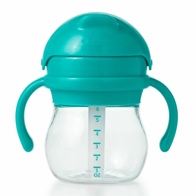 Budget π OXO Tot Transitions 6oz. Straw Cup With Handles In Teal π 4 OXO Tot Transitions 6oz. Straw Cup With Handles In Teal