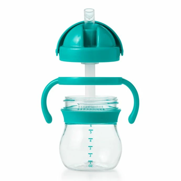 Budget π OXO Tot Transitions 6oz. Straw Cup With Handles In Teal π 5 OXO Tot Transitions 6oz. Straw Cup With Handles In Teal