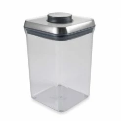 OXO SteeL 4-Quart POP Square Food Storage Container Organize With OXO