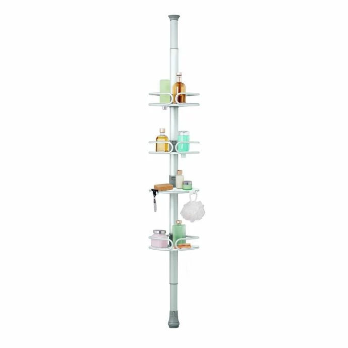 Best Pirce 𧨠OXO 4-Tier Anodized Aluminum Tension Pole Shower Caddy π 1 OXO 4-Tier Anodized Aluminum Tension Pole Shower Caddy