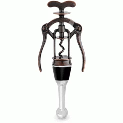 Epic Products Wine Bottle Stoppers Antique Brass Corkscrew Bottle Stopper