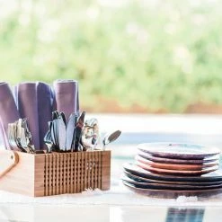 Storage & Organization Totally Bamboo Lattice Flatware Caddy