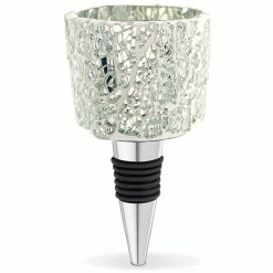 Epic Products Wine Bottle Stoppers Silver Mosaic Tealight Bottle Stopper