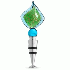 Epic Products Wine Bottle Stoppers Aqua Leaf Bottle Stopper