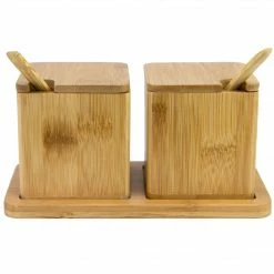 Totally Bamboo Double Dipper Salt Boxes