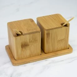 Totally Bamboo Double Dipper Salt Boxes