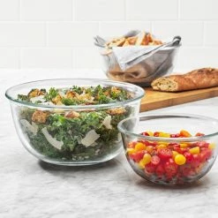 OXO Good Grips 3-Piece Clear Glass Mixing Bowl Set Cook With OXO