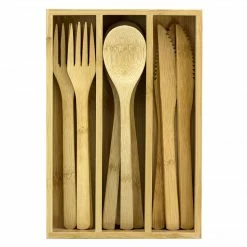 Storage & Organization Totally Bamboo 12-Piece Bamboo Flatware Set With Portable Storage Case