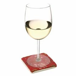 Wine Glass Accessories True Fabrications Paisley Sandstone Coasters