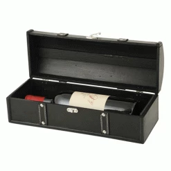 Wine Carry Bags True Fabrications 1-Bottle Antique Black Wine Box