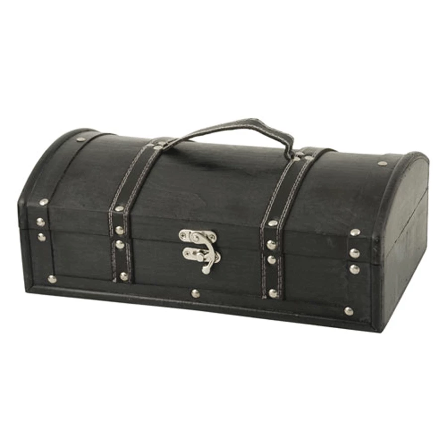 Hot Sale ✔️ True Fabrications 2-Bottle Antique Black Wine Box ❤️ 2 True Fabrications 2-Bottle Antique Black Wine Box
