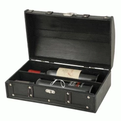 True Fabrications 2-Bottle Antique Black Wine Box