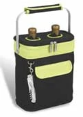 Picnic At Ascot Two Bottle Tote - Black Wine Carry Bags