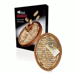 Wine Enthusiast Cork Presentation Oval Wine Cork Trivet Kit