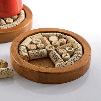 Wine Enthusiast Round Wine Cork Trivet Kit Cork Presentation