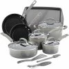 Rachael Ray Brights Nonstick 14 Piece Cookware Set - Gray