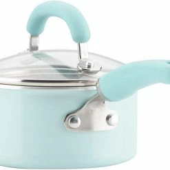 Rachael Ray Create Delicious Nonstick Cookware Pots And Pans Set, 13 Piece, Light Blue Shimmer