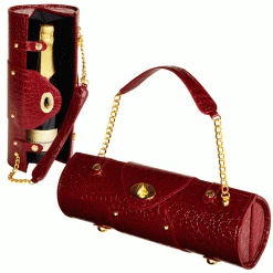 Picnic At Ascot Wine Carrier & Purse - Burgundy