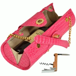 Wine Carry Bags Picnic At Ascot Wine Carrier & Purse - Pink