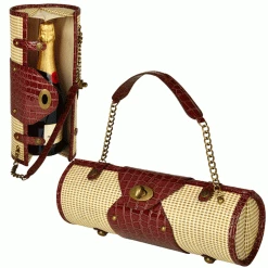Wine Carry Bags Picnic At Ascot Wine Carrier & Purse - Straw/Brown