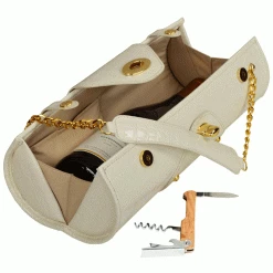 Wine Carry Bags Picnic At Ascot Wine Carrier & Purse - White