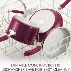 Rachael Ray Create Delicious 2 Piece Nonstick Skillet Set, Burgundy Shimmer