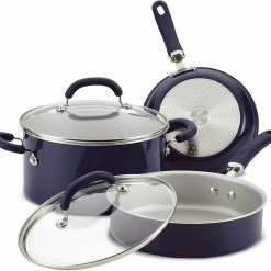 Rachael Ray Create Delicious Nonstick Cookware Pots And Pans Set, 13 Piece, Purple Shimmer
