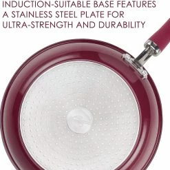 Rachael Ray Create Delicious Nonstick Cookware Pots And Pans Set, 13 Piece, Burgundy Shimmer
