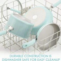 Rachael Ray Create Delicious 2 Piece Nonstick Skillet Set, Light Blue Shimmer