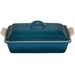 Le Creuset 4 Quart Heritage Covered Rectangular Stoneware Casserole Le Creuset Bakeware