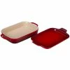Le Creuset Bakeware Le Creuset 2.75 Quart Heritage Stoneware Rectangular Casserole With Platter Lid