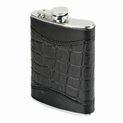 Flasks Oenophilia Black Alligator Flask - 8 Oz