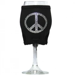 Wine Woozie Woozie Bling Peace Sign Wine Glass Accessories