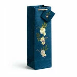 True Fabrications Blue Wildflowers Wine Gift Bag - Set Of 4
