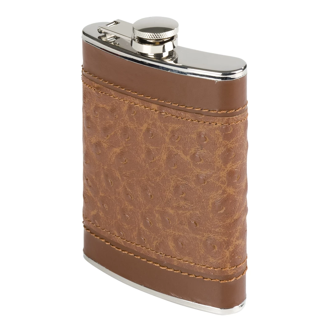 Hot Sale π Flasks Oenophilia Brown Ostrich Flask - 6 Oz π 3 Flasks Oenophilia Brown Ostrich Flask - 6 Oz