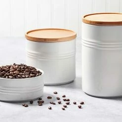 Hot Sale ⌛ Le Creuset 1.5 Quart Stoneware Storage Canister W/Wood Lid Le Creuset Wine & Kitchen Tools ✔️ 13 Le Creuset 1.5 Quart Stoneware Storage Canister W/Wood Lid Le Creuset Wine & Kitchen Tools