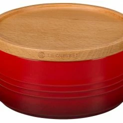 Le Creuset Wine & Kitchen Tools Le Creuset 23 Ounce Stoneware Storage Canister W/Wood Lid